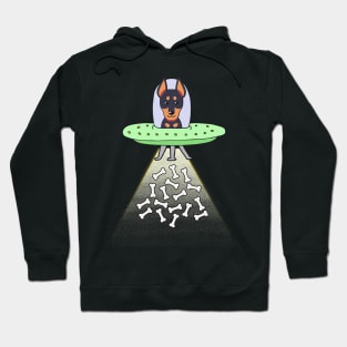 Funny guard dog is flying a ufo Hoodie